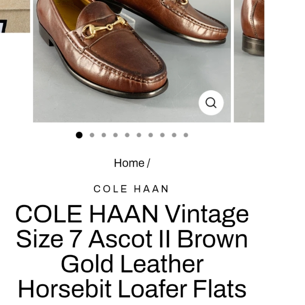 Cole Haan Brown and Gold Leather Loafers